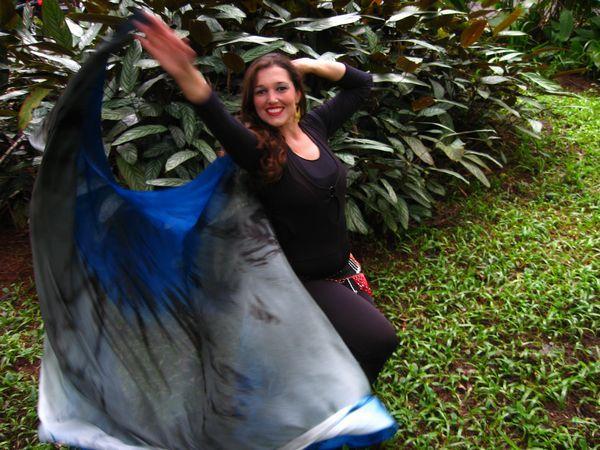 Véu Colorido de Seda para Dança do Ventre