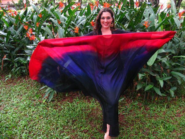 Véu Colorido de Seda para Dança do Ventre