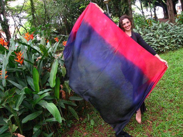 Véu Colorido de Seda para Dança do Ventre