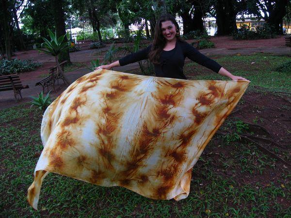 Véu Floral de Seda para Dança do Ventre