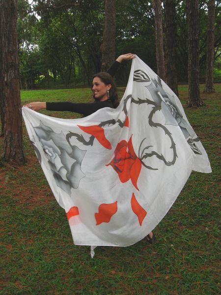 Véu de Seda para Dança do Ventre