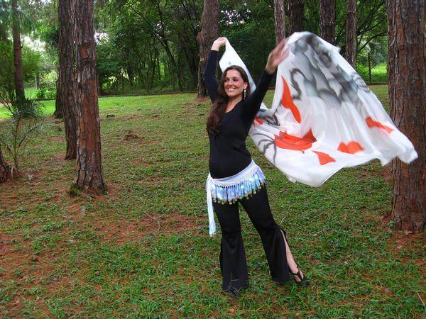 Véu de Seda para Dança do Ventre