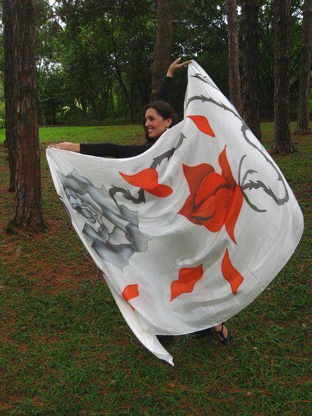 Véu de Seda para Dança do Ventre