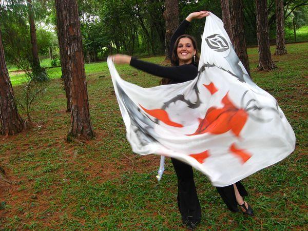 Véu de Seda para Dança do Ventre