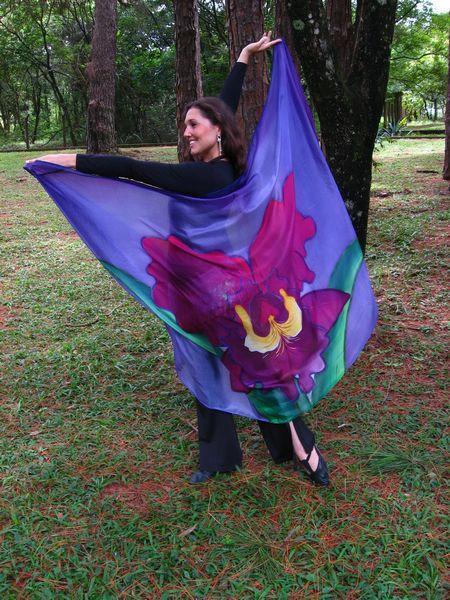 Véu de Seda para Dança do Ventre