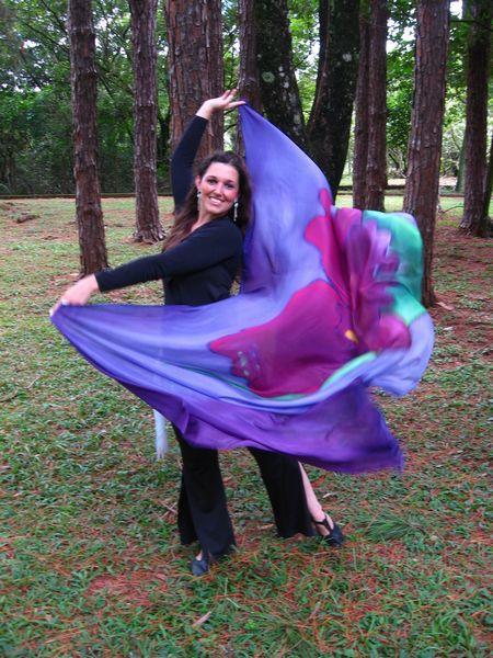 Véu de Seda para Dança do Ventre