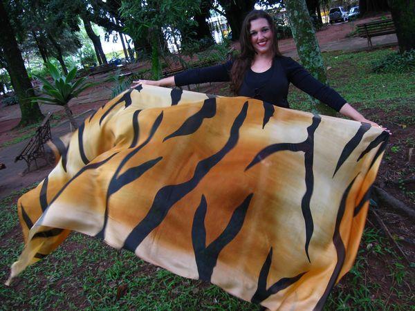 Véu Efeito Especial de Seda para Dança do Ventre