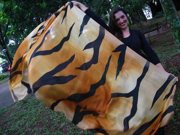 Véu Efeito Especial de Seda para Dança do Ventre