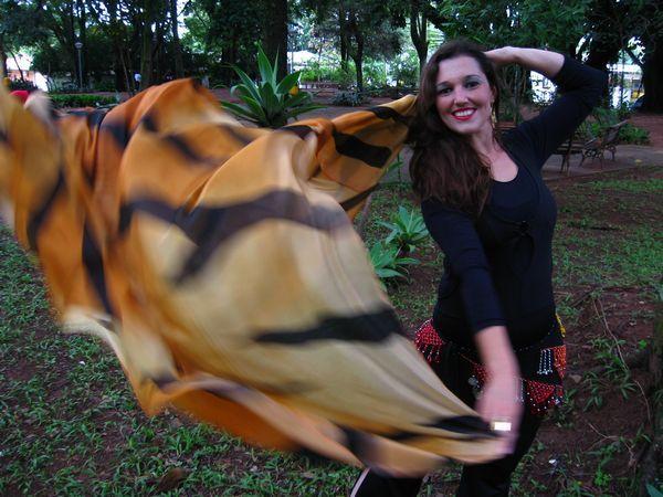 Véu Efeito Especial de Seda para Dança do Ventre
