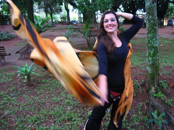 Véu Efeito Especial de Seda para Dança do Ventre