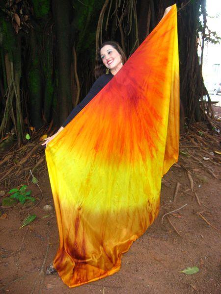 Véu Colorido de Seda para Dança do Ventre