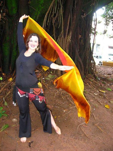 Véu Colorido de Seda para Dança do Ventre