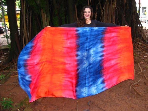 Véu Colorido de Seda para Dança do Ventre