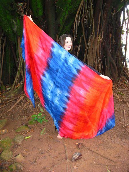 Véu Colorido de Seda para Dança do Ventre