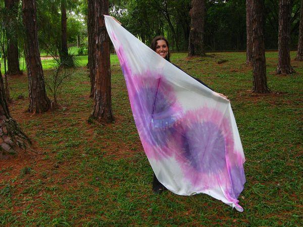 Véu Colorido de Seda para Dança do Ventre