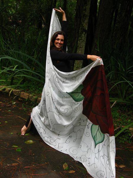 Véu de Seda para Dança do Ventre