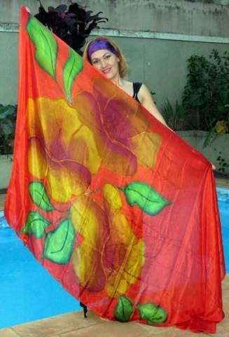 Véu de Seda para Dança do Ventre