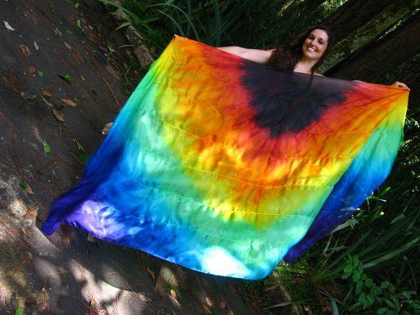 Véu de Seda Patchwork para Dança do Ventre