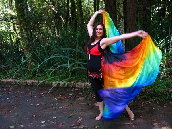 Véu de Seda Patchwork para Dança do Ventre