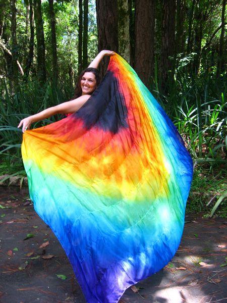 Véu de Seda Patchwork para Dança do Ventre