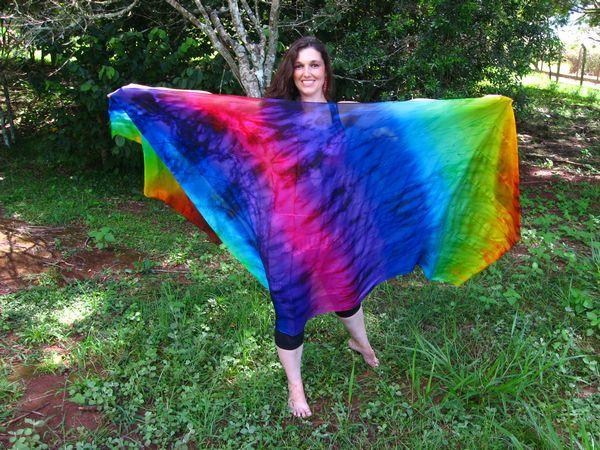 Véu de Seda Patchwork para Dança do Ventre