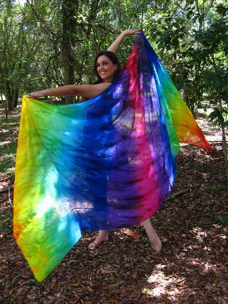 Véu de Seda Patchwork para Dança do Ventre