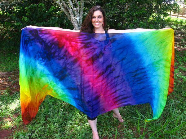 Véu de Seda Patchwork para Dança do Ventre