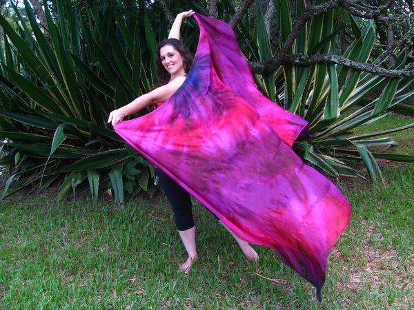 Véu de Seda Patchwork para Dança do Ventre