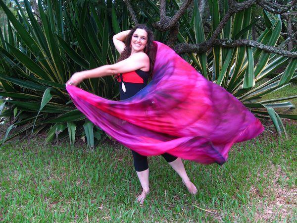 Véu de Seda Patchwork para Dança do Ventre