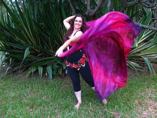 Véu de Seda Patchwork para Dança do Ventre