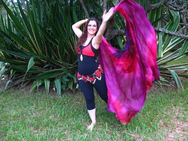 Véu de Seda Patchwork para Dança do Ventre