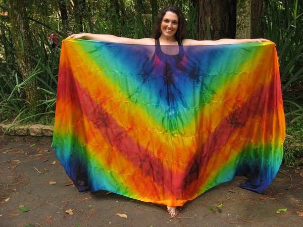 Véu de Seda Patchwork para Dança do Ventre