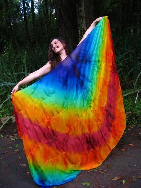 Véu de Seda Patchwork para Dança do Ventre