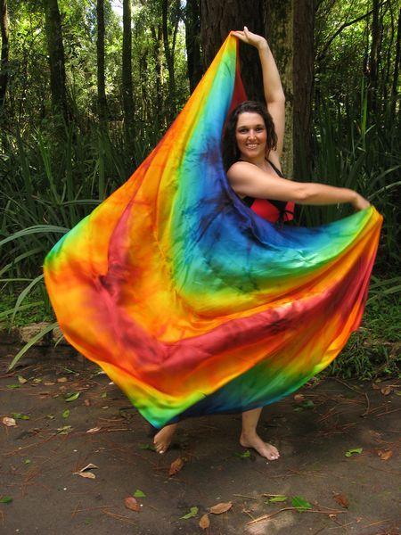 Véu de Seda Patchwork para Dança do Ventre