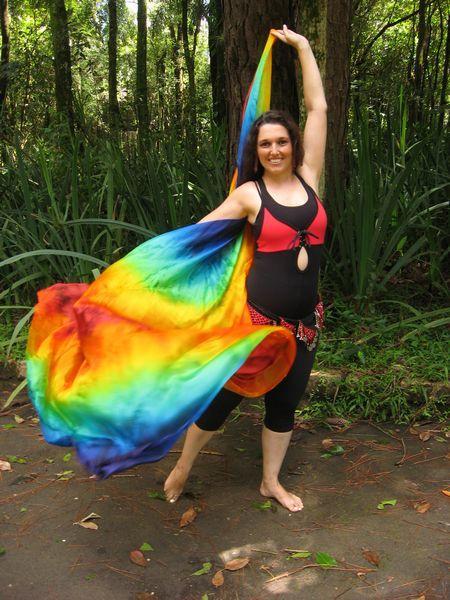 Véu de Seda Patchwork para Dança do Ventre
