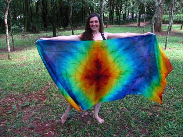 Véu de Seda Patchwork para Dança do Ventre