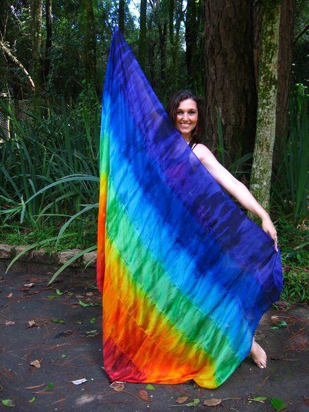 Véu de Seda Patchwork para Dança do Ventre