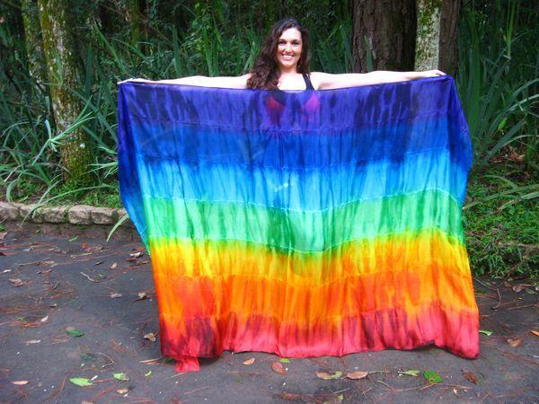 Véu de Seda Patchwork para Dança do Ventre