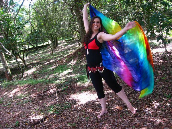 Véu de Seda Patchwork para Dança do Ventre