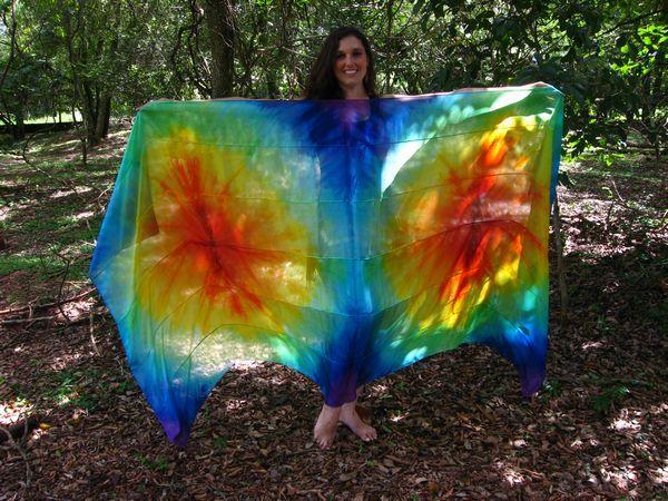 Véu de Seda Patchwork para Dança do Ventre