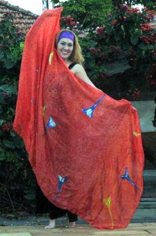 Véu de Seda para Dança do Ventre