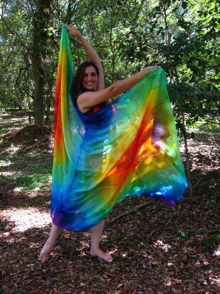 Véu de Seda Patchwork para Dança do Ventre