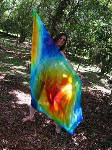 Véu de Seda Patchwork para Dança do Ventre