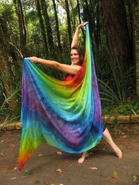 Véu de Seda Patchwork para Dança do Ventre