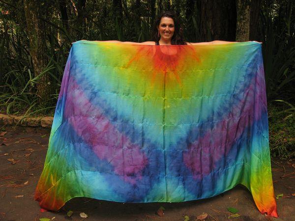 Véu de Seda Patchwork para Dança do Ventre