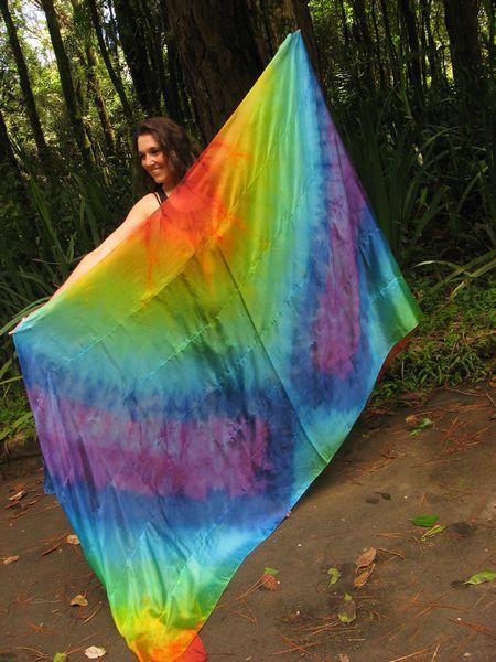 Véu de Seda Patchwork para Dança do Ventre