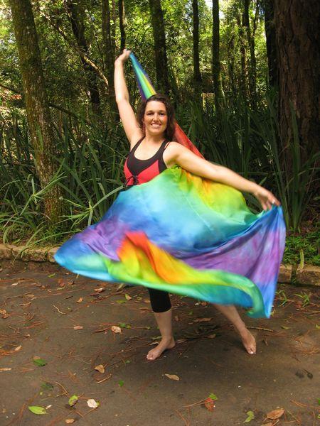 Véu de Seda Patchwork para Dança do Ventre