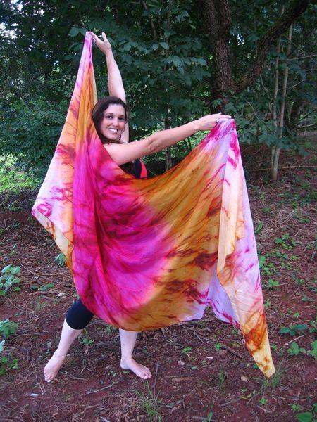 Véu de Seda Patchwork para Dança do Ventre