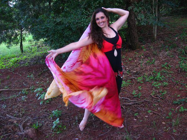 Véu de Seda Patchwork para Dança do Ventre