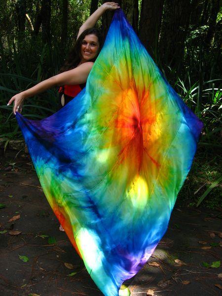 Véu de Seda Patchwork para Dança do Ventre